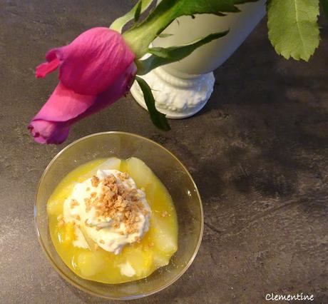 Dessert crémeux aux poires et mascarpone