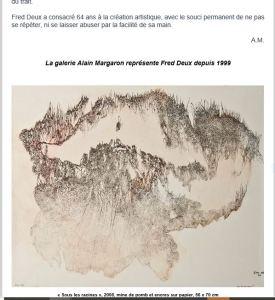 Galerie Alain Margaron  – exposition Fred Deux « Les noces de la couleur et du trait » jusqu’au 27 Février 2021