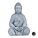 Meilleure statue de jardin – Comparatif %currentmonth% %currentyear% Relaxdays Statue de Buddha Figurine de Bouddha décoration Jardin Sculpture céramique Zen 50 cm, Gris Clair, grisclair