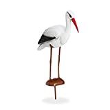 Meilleure statue de jardin – Comparatif %currentmonth% %currentyear% Relaxdays Statue de Jardin Cigogne, Figurine de décoration, Protection héron, Naissance, 80 x 22 x 64 cm, Blanc/Rouge
