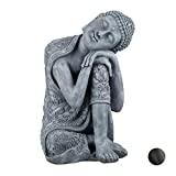 Meilleure statue de jardin – Comparatif %currentmonth% %currentyear% relaxdays Statue Figurine de Bouddha décoration Jardin Sculpture céramique Zen 60 cm, Gris Clair, 60 x 35 x 35cm