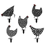 Meilleure statue de jardin – Comparatif %currentmonth% %currentyear% Poule Réaliste 2021,Décoration De Plancher De Pelouse De Jardin D'art De Yard De Poulet,Enjeux Métalliques De Jardin De Silhouette Animale,Décor De Statue De Coq Creux Pour La Cour (5Pcs)