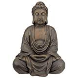 Meilleure statue de jardin – Comparatif %currentmonth% %currentyear% Design Toscano Bouddha Méditatif du Grand Temple Statue de Jardin, Moyen 66 cm, polyrésine, pierre grise