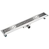 Meilleur caniveau de douche – Comparatif %current month% %currentyear% tectake Caniveau pour Douche Italienne Siphon Sol d'évacuation en Acier Inoxydable - diverses Tailles au Choix - (70cm)