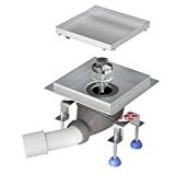 Meilleur caniveau de douche – Comparatif %current month% %currentyear% Drain de plancher NORDONA® Point Basic | Caniveau de douche carré | Dimensions 15x15 cm | Y compris : cuvette à carreler | système vidage Wirquin 360°
