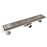 Meilleur caniveau de douche – Comparatif %current month% %currentyear% Aica Caniveau de Douche Italienne Acier Inoxydable 80 cm Siphon Sol D'évacuation le Modèle Bulles Drain de Douche Rectangulaire Extra Plat Argent