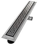 Meilleur caniveau de douche – Comparatif %current month% %currentyear% Caniveau de douche de Vilstein avec siphon de sol et écoulement de douche, cercles 80 cm, argent, VS-DB01-80K