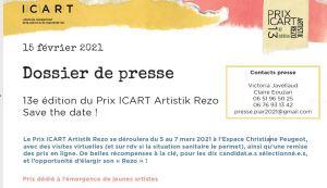 Prix ICART Artistik Rezo Mars 2021 Espace Christiane Peugeot –