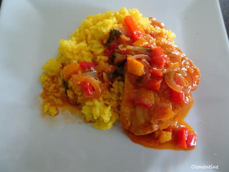 Riz jaune au poulet - Arroz amarillo con polo (plat cubain)
