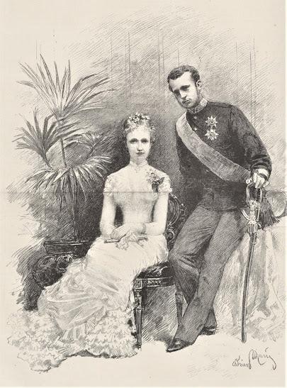 La princesse Stéphanie de Belgique et l'archiduc héritier Rodolphe d'Autriche au temps des fiançailles (1880).