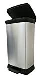 Meilleure poubelle curver – Comparatif %currentmonth% %currentyear% Curver Poubelle à pédale en plastique effet métal avec fermeture amortie Argenté 50 l 39 x 29 x 72 cm