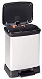 Meilleure poubelle curver – Comparatif %currentmonth% %currentyear% CURVER | Poubelle à pédale de tri 2 compartiments (10L+16L) Aspect Métal, Métal, Metal bins, 39x29x50,5 cm