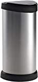 Meilleure poubelle curver – Comparatif %currentmonth% %currentyear% CURVER | Poubelle 40L Aspect Argent 'Touch', Argent, 34,9 x 28,2 x 68 cm, Plastique