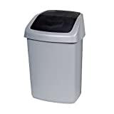 Meilleure poubelle curver – Comparatif %currentmonth% %currentyear% CURVER | Poubelle Swing 50L, Argent / Anthracite, 40,6 x 34 x 66,8 cm, Plastique