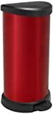 Meilleure poubelle curver – Comparatif %currentmonth% %currentyear% CURVER |Poubelle à pédale 40L , Argent rouge, 29,8 x 34,9 x 69,7 cm, Plastique