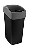 Meilleure poubelle curver – Comparatif %currentmonth% %currentyear% CURVER | Poubelle Flip Bin 50L, Noir / Argent, Inside Refuse, 29,4x37,6x65,3 cm