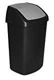 Meilleure poubelle curver – Comparatif %currentmonth% %currentyear% CURVER | Poubelle Swing 50L, Noir/Gris, 40,6 x 34 x 66,8 cm, Plastique
