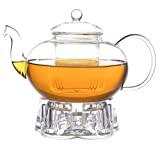 Meilleure théière en verre borosilicate avec réchaud – Comparatif %currentmonth% %currentyear% MELINA Théière 1,8L avec filtre en verre et réchaud en verre borosilicate avec 5 Coussin pour surfaces en forme de cœur, original Aricola®