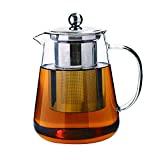 Meilleure théière en verre borosilicate avec réchaud – Comparatif %currentmonth% %currentyear% Théière en verre avec infuseur – Résistant à la chaleur en verre borosilicate pour thé en vrac – Passe au réchaud (750 ml)