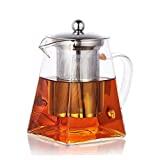 Meilleure théière en verre borosilicate avec réchaud – Comparatif %currentmonth% %currentyear% PluieSoleil Théière en Verre Clair de 700 ML avec Résistant à la Chaleur Filtre, Convenable pour Réchaud à Alcool, Micro-Ondes et Lave-Vaisselle, Passoire à Thé pour Thé en Vrac et Blooming Thé