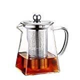 Meilleure théière en verre borosilicate avec réchaud – Comparatif %currentmonth% %currentyear% Grande théière transparente Toyo Hofu en verre résistant à la chaleur - Avec infuseur en acier inoxydable pour feuilles de thé, Verre borosilicate, 600ml