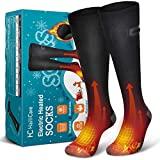 Meilleure chaussette chauffante – Comparatif %currentmonth% %currentyear% HailiCare Chaussettes Chauffantes, Électriques Chaussettes, Hiver Thermiques Chaussettes pour Hommes Femmes, 3.7V 4000mAh 3 Mode Réglage de la Température Chauffe-Pieds pour Chasse, Camping, Ski