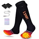Meilleure chaussette chauffante – Comparatif %currentmonth% %currentyear% KirinSport Chaussettes chauffantes, Batterie Rechargeable améliorée de 5000 mAh Hommes Femmes Chaussettes chauffantes pour Temps Froid, Ski/Chasse/pêche/Cyclisme/Camping