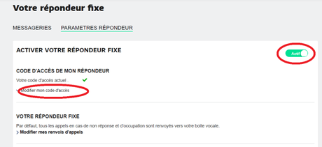 Comment activer le répondeur de sa ligne RED ?