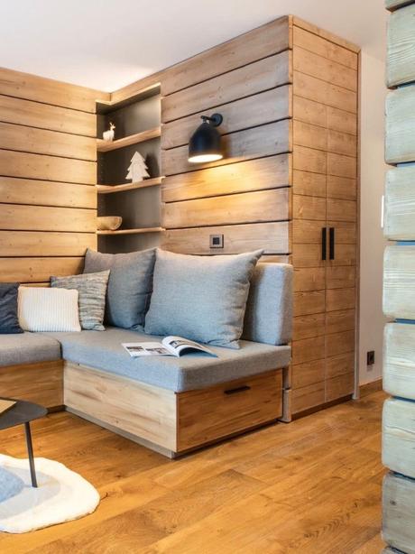 meuble gain de place canapé placard banquette encastrée petit appartement à Val d'Isère ski