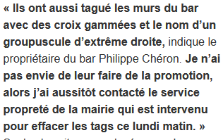 encore un bar vandalisé par l’extrême-droite, à Rennes.