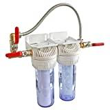 Meilleur filtre anti-calcaire – Comparatif %currentmonth% %currentyear% AQUAWATER - 104175 - Station filtre double avec cartouches de filtration et anticalcaire - Durée des cartouches : 12 mois - Fabrication Française