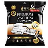 Meilleur sac sous vide pour vêtement – Comparatif %currentmonth% %currentyear% GENIE SPACE - Sacs de Rangement sous Vide Incroyablement résistants et Peu encombrants | 6 x Moyen - 70x50cm | Étanches et réutilisables | Créez 80% d'espace en Plus | pour vêtements, Serviettes etc