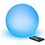 Meilleure lampe boule – Comparatif %currentmonth% %currentyear% Mr.Go 6-inch Lumineuse Boule LED RGB Sphère Lampe avec Télécommande, Changement de couleur Lampe d'ambiance Enfants Veilleuse, 16 Couleurs Dimmables & 4 Modes, Batterie Rechargeable et EU Adaptateur