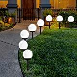 Meilleure lampe boule – Comparatif %currentmonth% %currentyear% Lampes Exterieure Solaires De Jardin Au Sol, FLOWood Exterieure Étanche Lumiere 8 Pack IP44 Globe Stake lumière Pour extérieur Villa pelouse Jardin, Paysage, Allée, Cour, Patio