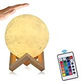 Meilleure lampe boule – Comparatif %currentmonth% %currentyear% GEEDIAR Lampe Lune 3D, Veilleuse LED Lampe Lune 15CM avec Télécommande, Lampe de nuit RGB Moonlight avec Interrupteur Tactile Gradable à Piles, USB Rechargeable
