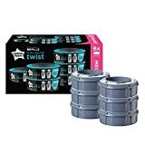 Meilleure poubelle à couches – Comparatif %currentmonth% %currentyear% Tommee Tippee Recharges de Poubelle à Couches pour Twist & Click et Sangenic TEC, Protection Anti-Odeur et Anti-Germe Garantie, Lot de 6