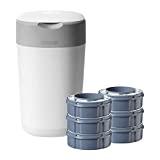 Meilleure poubelle à couches – Comparatif %currentmonth% %currentyear% Tommee Tippee Poubelle à Couches Twist & Click Sangenic Tec Starter-Set, Protection Anti-Odeur Et Anti-Germe Garantie, 6x Recharges, Couleur Blanche