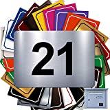 Meilleure plaque de numéro de maison – Comparatif %currentmonth% %currentyear% Numéro De Rue Pour Boîte Aux Lettres Adhésif - Numéro De Maison PVC – Plaque Gravée À Personnaliser - PETIT 5 x 3,5 cm – 21 Couleurs Disponibles (Gris Alu Brillant)
