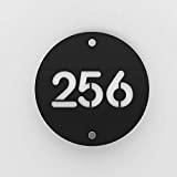 Meilleure plaque de numéro de maison – Comparatif %currentmonth% %currentyear% Numéro de rue/maison noir mat avec fond personnalisable - Modèle Round - Numéro rond diamètre 20 cm - Blanc - 20