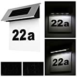 Meilleure plaque de numéro de maison – Comparatif %currentmonth% %currentyear% Alaskaprint Numéro de Maison Lumineux Solaire avec 4 LED Éclairage de Maison avec Lampe LED et Interrupteur crépusculaire Détecteur de Mouvement en Acier Inoxydable