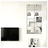 Meilleur miroir adhésif – Comparatif %currentmonth% %currentyear% 8 pcs Stickers miroirs adhésifs carrés - 8 Autocollants Miroir Amovible - Stickers Décoratifs pour Salon Chambre Salle à Manger - Idéal décoration Maison intérieur - 20 x 20 cm