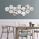Meilleur miroir adhésif – Comparatif %currentmonth% %currentyear% decalmile 12 Pièces Miroir Acrylique Adhésif Autocollant Mural Miroirs Muraux Stickers Salon Chambre Décor TV Fond Décoration (Hexagone, Argent)