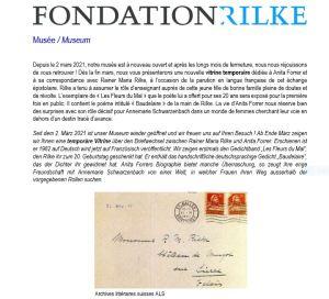 Fondation Rainer Maria RILKE – Parc du château Mercier à Sierre (Valais)