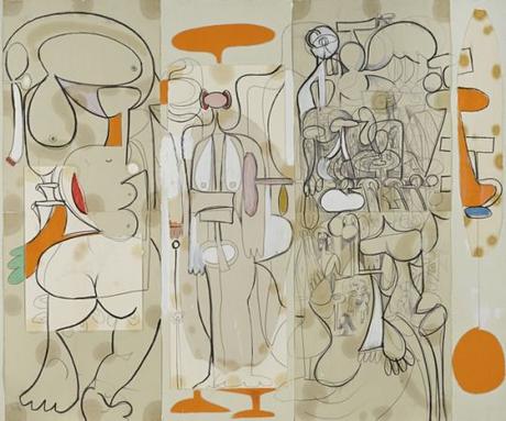 Compostion in Gray and Orange George Condo, Compostion in Gray and Orange, 1997.