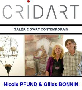 Galerie Cridart-Metz            exposition Nicole Pfund & Gilles Bonnin  13 Mars  au 10 Avril 2021