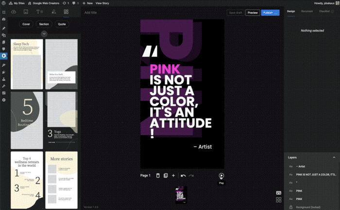 Google améliore le plugin WordPress pour les histoires Web Capture d'écran des histoires Web Fonctionnalité d'animation du plugin WordPress