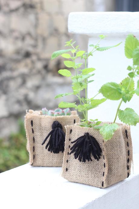 fabriquer pot en toile jute diy semis plantation écolo biodégradable bricolage