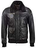 Meilleur blouson de pilote – Comparatif mars 2021 Aviatrix Veste en Cuir Veritable Pilot Flight pour Hommes avec Insignes Speciaux (VGS3)