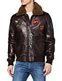 Meilleur blouson de pilote – Comparatif mars 2021 Redskins Pilot Omega Blouson en Cuir, Brown/Tabacco, L Homme