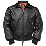 Meilleur blouson de pilote – Comparatif mars 2021 Mil-Tec Blouson de Pilote en Cuir Armée Allemande Noir Noir 54